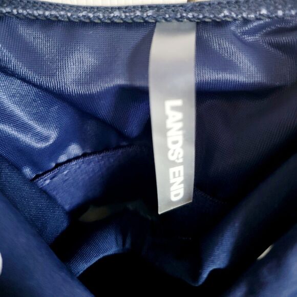 Lands' End Swim‎ Top Navy 12DD Halter Tankini Polka Dot Underwire Bra Nip Tuck - Picture 6 of 8